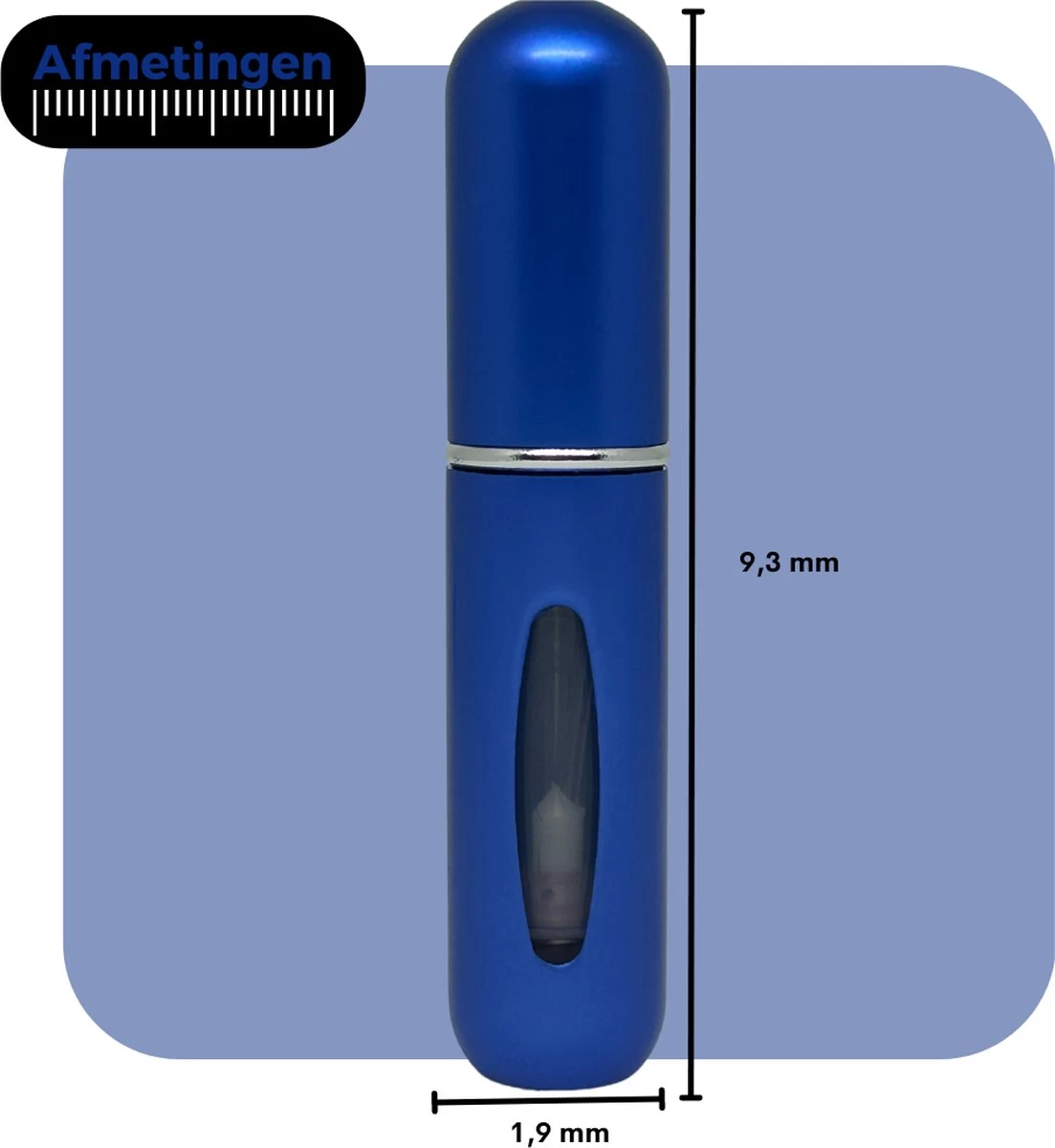 Cetins - Parfum Verstuiver Navulbaar - Mini Parfum Flesje - Reisflesje – Matt Blauw 2 Cetins - Parfum Verstuiver Navulbaar - Mini Parfum Flesje - Reisflesje – Matt Blauw - Afbeelding 2