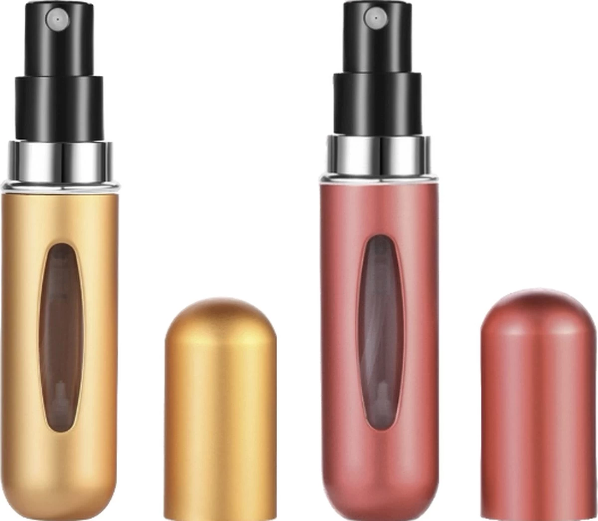 Merkloos Hervulbare Parfumflesjes - Goud + Rood- 5ML - Verstuiver - Navulbaar 1 Merkloos Hervulbare Parfumflesjes - Goud + Rood- 5ML - Verstuiver - Navulbaar