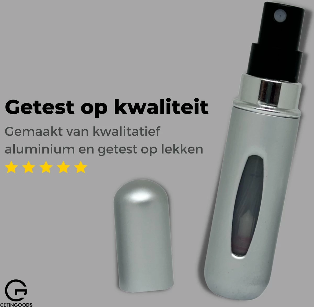 Cetins - Parfum Verstuiver Navulbaar - Mini Parfum Flesje - Reisflesje – Matt Grijs - 3 Cetins - Parfum Verstuiver Navulbaar - Mini Parfum Flesje - Reisflesje – Matt Grijs - - Afbeelding 3