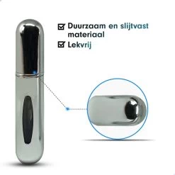 MaxedMore Navulbare Parfumverstuiver 5ml Zilver - 65 Keer Spraybare Parfum Verstuiver - Hervulbaar Tasverstuiver Voor Parfum - Meeneem Mini Geur Flesje Voor Op Reis - Lipstick Formaat Navulbaar Parfumflesje -Luxe Geur Verkoopwinkel 1200x1200 335