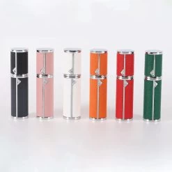 Hervulbare Parfumverstuiver-5ml-Mini Parfumverstuiver-Kleine Spuitfles Voor Parfum-Lege Parfumflesje Voor Op Reis Glasspray Draagbaar Parfumpakket Met Lederen Hoes - Mandarijn Groen -Luxe Geur Verkoopwinkel 1200x1200 391