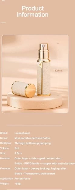 Hervulbare Parfumverstuiver-5ml-Mini Parfumverstuiver-Kleine Spuitfles Voor Parfum-Lege Parfumflesje Voor Op Reis Glasspray Draagbaar Parfumpakket Met Lederen Hoes - Mandarijn Groen -Luxe Geur Verkoopwinkel 474x1200 1