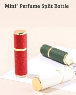 Hervulbare Parfumverstuiver-5ml-Mini Parfumverstuiver-Kleine Spuitfles Voor Parfum-Lege Parfumflesje Voor Op Reis Glasspray Draagbaar Parfumpakket Met Lederen Hoes - Mandarijn Groen -Luxe Geur Verkoopwinkel 963x1200 5